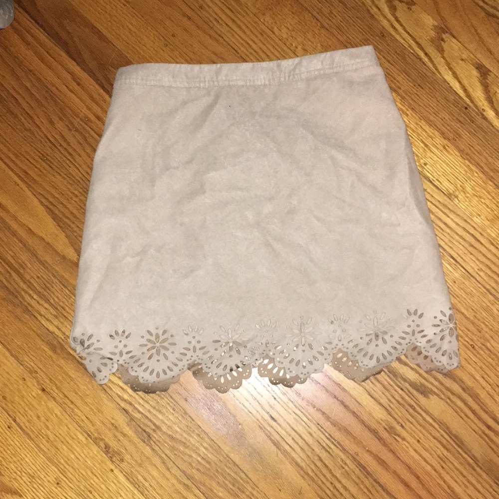 Suede tan skirt